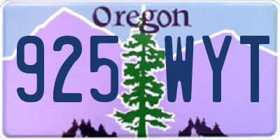 OR license plate 925WYT
