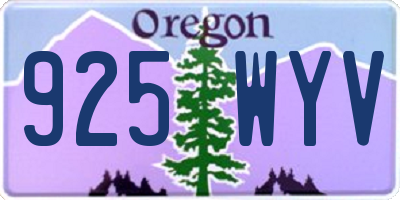 OR license plate 925WYV