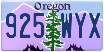 OR license plate 925WYX
