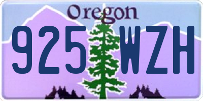 OR license plate 925WZH