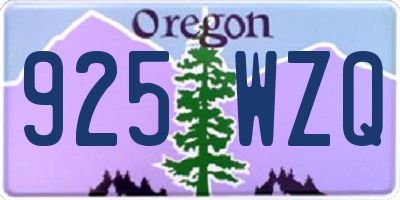 OR license plate 925WZQ