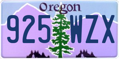 OR license plate 925WZX