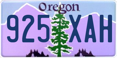 OR license plate 925XAH