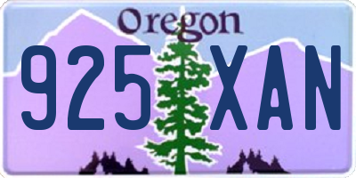 OR license plate 925XAN