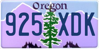 OR license plate 925XDK