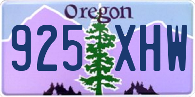 OR license plate 925XHW
