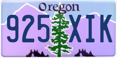 OR license plate 925XIK