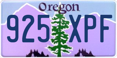 OR license plate 925XPF