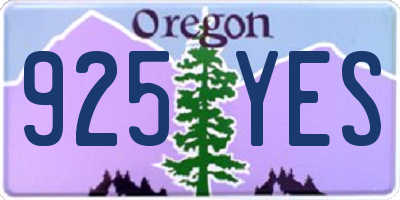 OR license plate 925YES