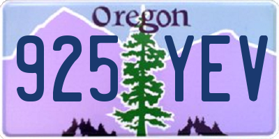 OR license plate 925YEV