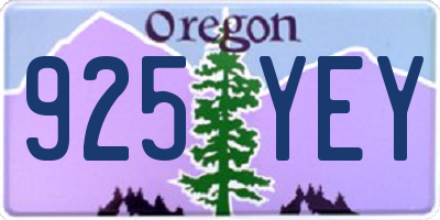 OR license plate 925YEY