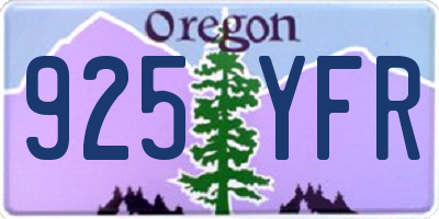 OR license plate 925YFR
