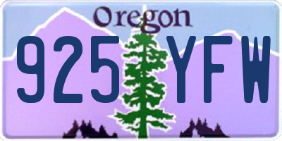 OR license plate 925YFW