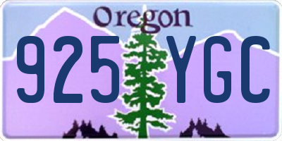 OR license plate 925YGC