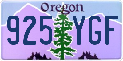 OR license plate 925YGF