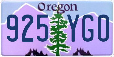 OR license plate 925YGO