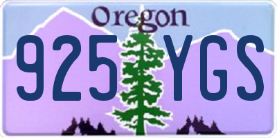 OR license plate 925YGS