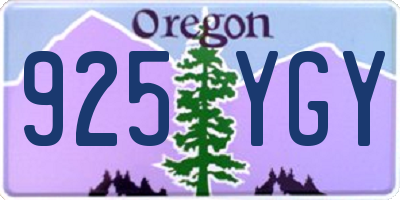 OR license plate 925YGY