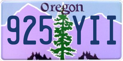 OR license plate 925YII