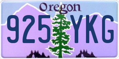 OR license plate 925YKG