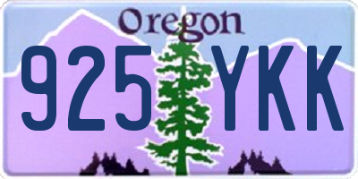 OR license plate 925YKK