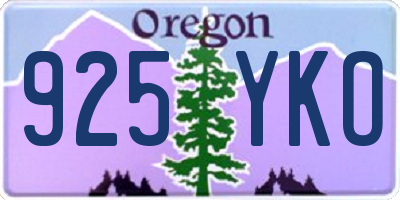 OR license plate 925YKO
