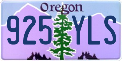 OR license plate 925YLS