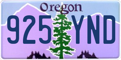 OR license plate 925YND
