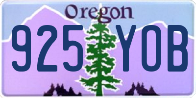 OR license plate 925YOB