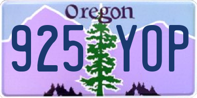 OR license plate 925YOP