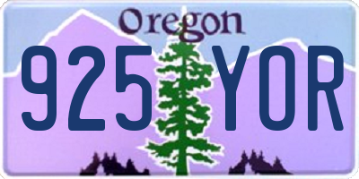 OR license plate 925YOR