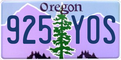 OR license plate 925YOS