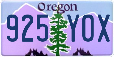 OR license plate 925YOX