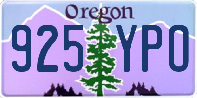 OR license plate 925YPO