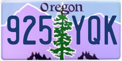 OR license plate 925YQK