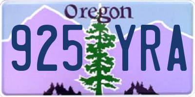 OR license plate 925YRA