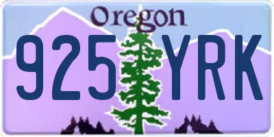 OR license plate 925YRK