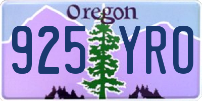 OR license plate 925YRO