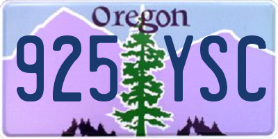 OR license plate 925YSC