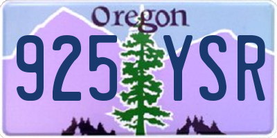 OR license plate 925YSR
