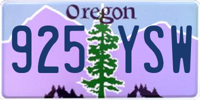 OR license plate 925YSW