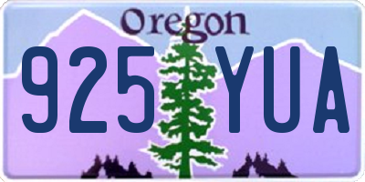 OR license plate 925YUA