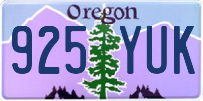 OR license plate 925YUK