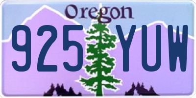 OR license plate 925YUW