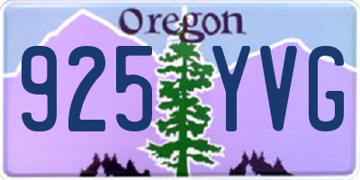 OR license plate 925YVG