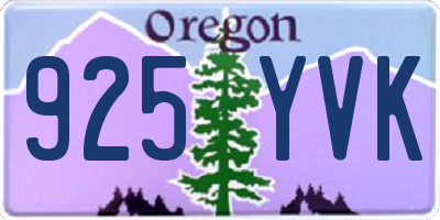 OR license plate 925YVK