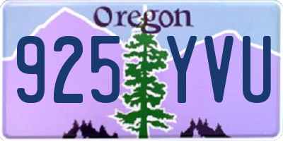 OR license plate 925YVU