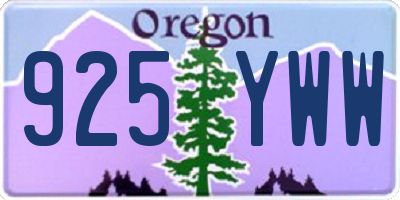 OR license plate 925YWW