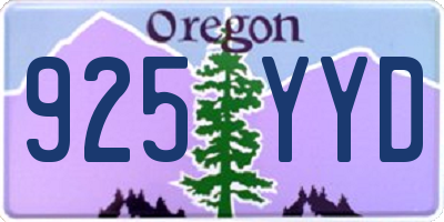 OR license plate 925YYD