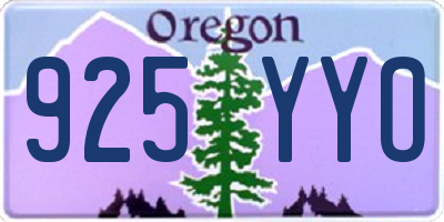 OR license plate 925YYO
